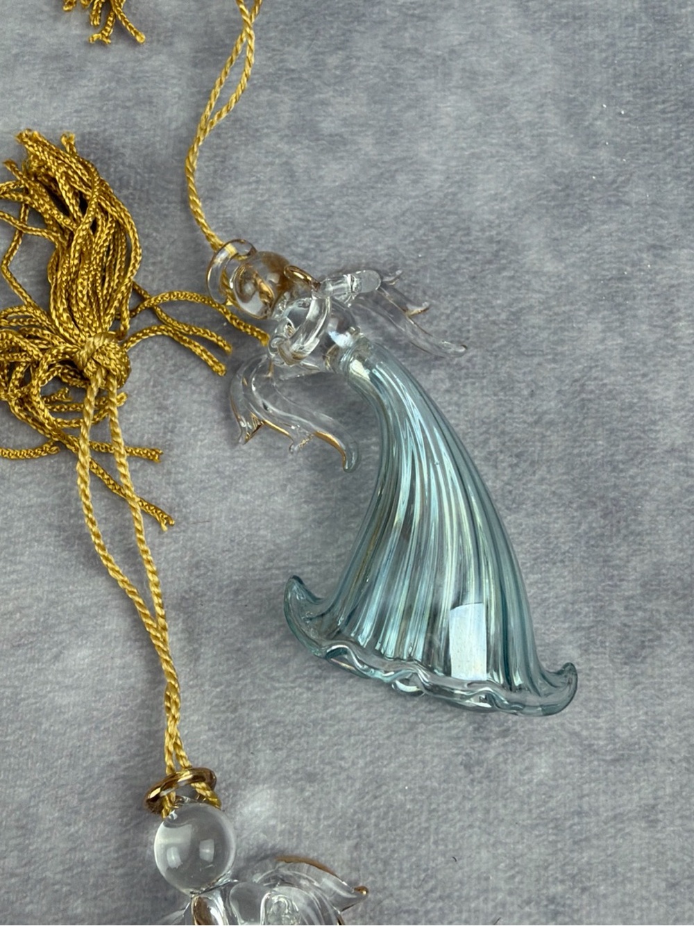 VTG Blown Glass Angel Christmas Ornaments Set 6 Assorted Iridescent Colors READ - Picture 6 of 16